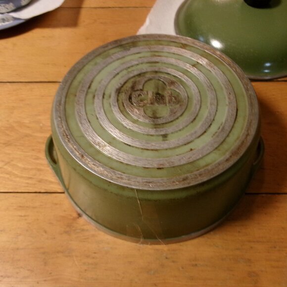 vtg 70s club aluminum cast aluminum avocado green dutch oven dome lid 4qt - Picture 5 of 5